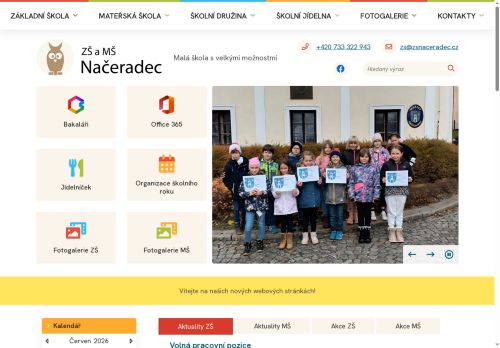 Základní škola a mateřská škola Načeradec, okres Benešov nabízí práci na pozici Učitelé na 1. stupni základních škol v obci Načeradec