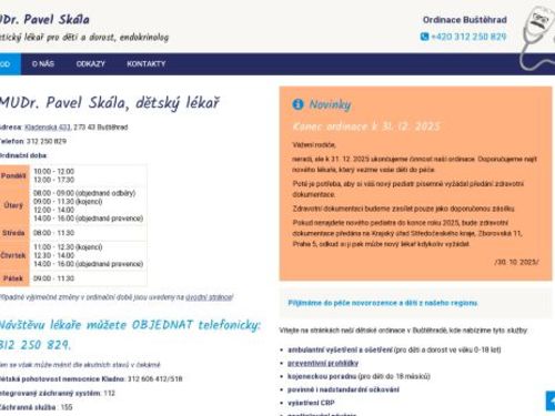 Praktický lékař pro děti a dorost a dětská endokrinologie - MUDr. Pavel Skála