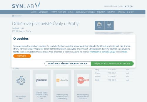 Zobrazit webové stránky SYNLAB - odběrové pracoviště Úvaly