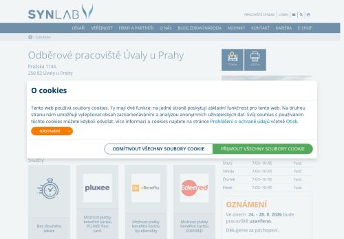 Zobrazit webové stránky SYNLAB - odběrové pracoviště Úvaly