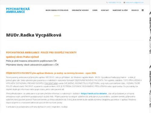 Psychiatrická ambulance - MUDr. Radka Vycpálková
