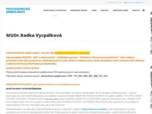 Psychiatrická ambulance - MUDr. Radka Vycpálková