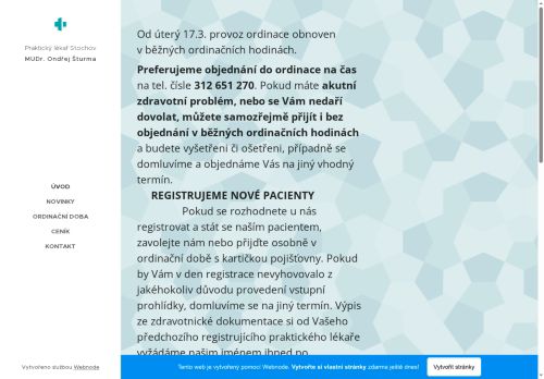 Zobrazit webové stránky Praktický lékař pro dospělé - MUDr. Ondřej Štruma