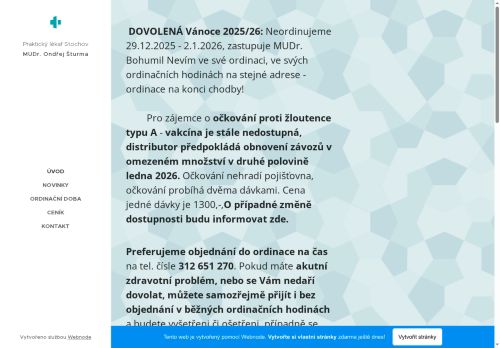 Zobrazit webové stránky Praktický lékař pro dospělé - MUDr. Ondřej Štruma