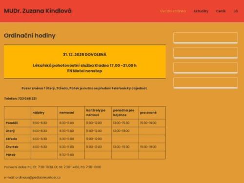 Praktický lékař pro děti a dorost - MUDr. Zuzana Kindlová