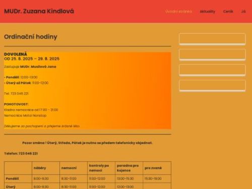 Praktický lékař pro děti a dorost - MUDr. Zuzana Kindlová