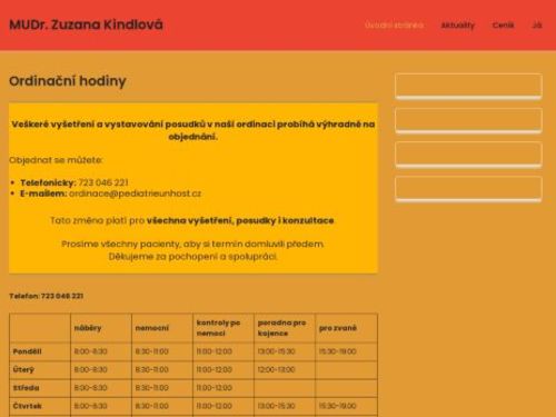 Praktický lékař pro děti a dorost - MUDr. Zuzana Kindlová