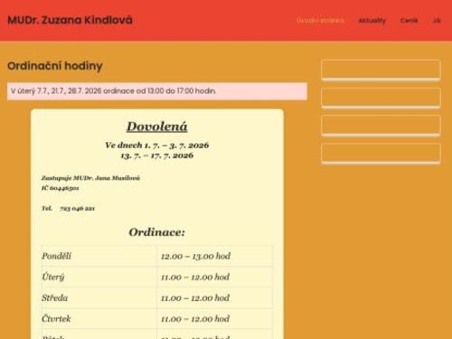 Praktický lékař pro děti a dorost - MUDr. Zuzana Kindlová