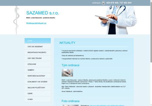 Zobrazit webové stránky Praktický lékař pro dospělé - MUDr. Linda Sázavská