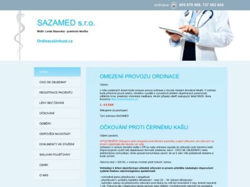 Praktický lékař pro dospělé - MUDr. Linda Sázavská