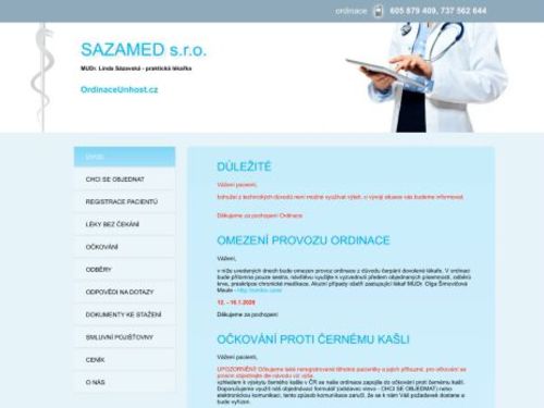 Praktický lékař pro dospělé - MUDr. Linda Sázavská