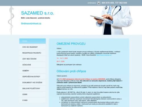 Praktický lékař pro dospělé - MUDr. Linda Sázavská