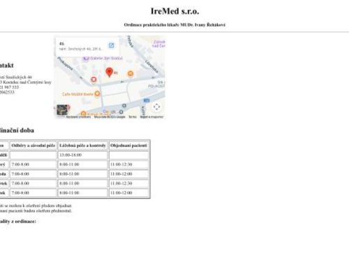 Praktický lékař pro dospělé - MUDr. Ivana Řeháková