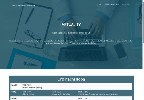 Zobrazit webové stránky Praktický lékař pro dospělé - MUDr. Jaroslava Chudobová