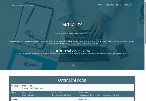 Zobrazit webové stránky Praktický lékař pro dospělé - MUDr. Jaroslava Chudobová