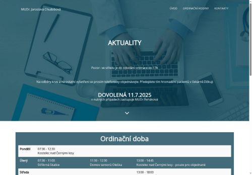Zobrazit webové stránky Praktický lékař pro dospělé - MUDr. Jaroslava Chudobová
