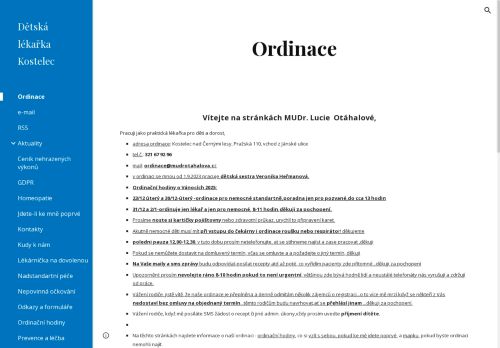 Zobrazit webové stránky Praktický lékař pro děti a dorost - MUDr. Lucie Otáhalová