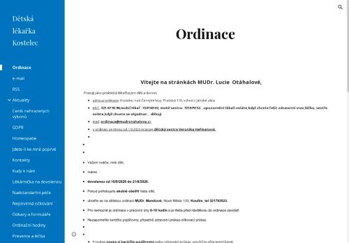 Zobrazit webové stránky Praktický lékař pro děti a dorost - MUDr. Lucie Otáhalová