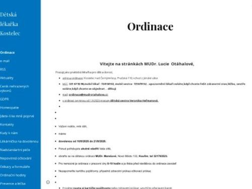 Praktický lékař pro děti a dorost - MUDr. Lucie Otáhalová