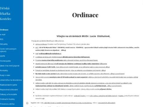Praktický lékař pro děti a dorost - MUDr. Lucie Otáhalová