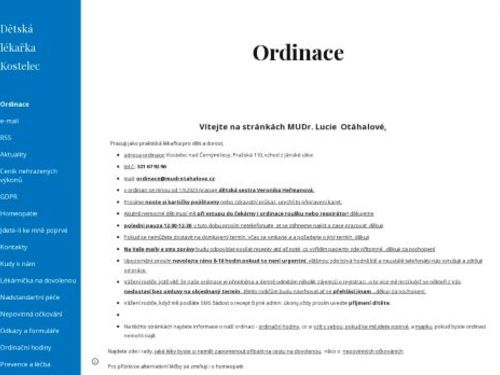 Praktický lékař pro děti a dorost - MUDr. Lucie Otáhalová