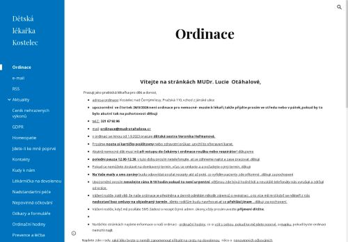 Zobrazit webové stránky Praktický lékař pro děti a dorost - MUDr. Lucie Otáhalová