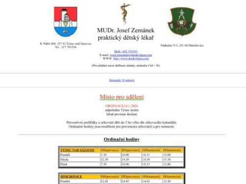 Praktický lékař pro děti a dorost - MUDr. Josef Zemánek