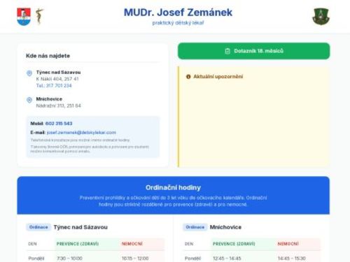 Praktický lékař pro děti a dorost - MUDr. Josef Zemánek