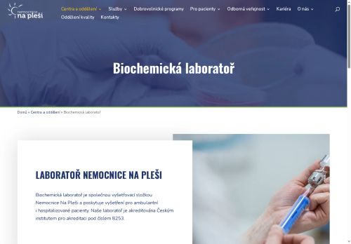 Zobrazit webové stránky Odběrová laboratoř - Nemocnice Na Pleši s.r.o.