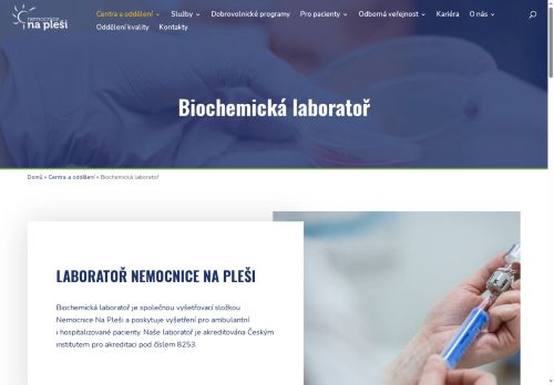 Zobrazit webové stránky Odběrová laboratoř - Nemocnice Na Pleši s.r.o.