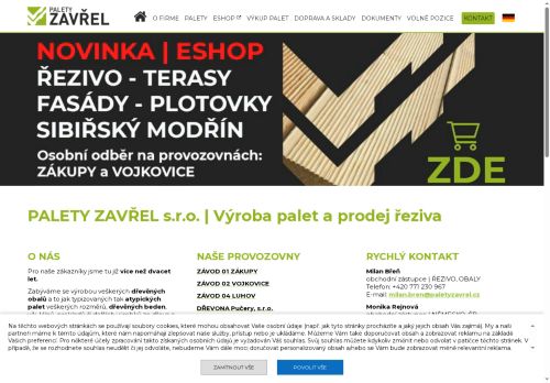 PALETY ZAVŘEL s.r.o. nabízí práci na pozici Řidič/ka kamionu v obci Vojkovice