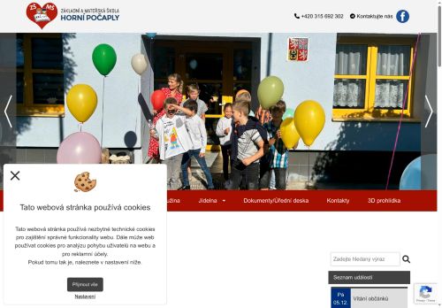 Webové stránky Základní škola a Mateřská škola Horní Počaply, Horní Počaply