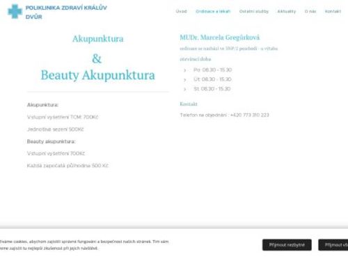 Akupunktura - MUDr. Marcela Gregůrková