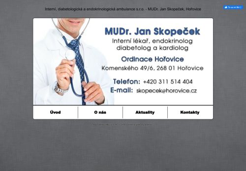 Zobrazit webové stránky Interní a diabetologická ambulance - MUDr. Jan Skopeček