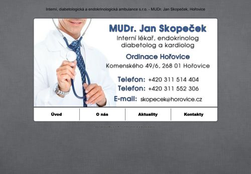 Zobrazit webové stránky Interní a diabetologická ambulance - MUDr. Jan Skopeček