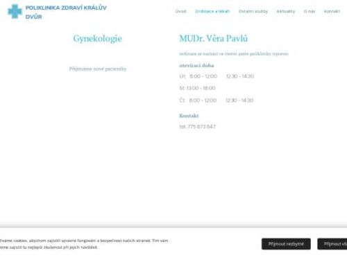 Gynekologická ambulance - MUDr. Věra Pavlů