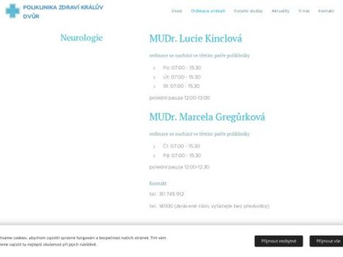 Neurologická ambulance - MUDr. Lucie Kinclová, MUDr. Marcela Gregůrková
