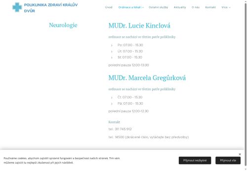 Zobrazit webové stránky Neurologická ambulance - MUDr. Lucie Kinclová, MUDr. Marcela Gregůrková