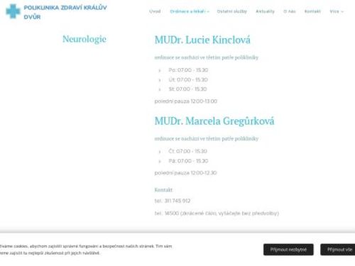 Neurologická ambulance - MUDr. Lucie Kinclová, MUDr. Marcela Gregůrková