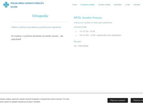 Ortopedie - MUDr. Jaroslav Forman
