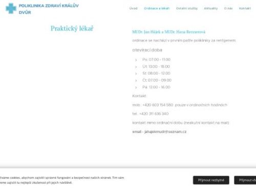 Praktický lékař pro dospělé - MUDr. Jan Hájek, MUDr. Hana Rennerová