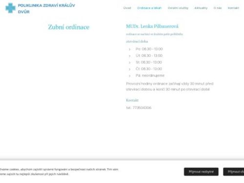 Zubní ordinace - MUDr. Lenka Pilbauerová