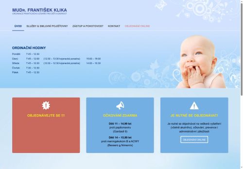 Zobrazit webové stránky Praktický lékař pro děti a dorost - MUDr. František Klika