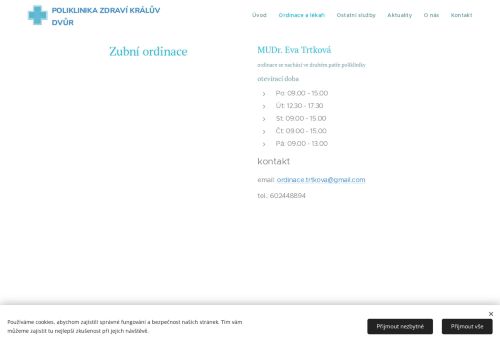 Zobrazit webové stránky Zubní ordinace - MUDr. Eva Trtková