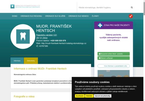 Zobrazit webové stránky Zubní ordinace - MUDr. František Hentsch