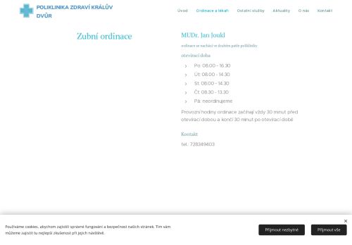 Zobrazit webové stránky Zubní ordinace - MUDr. Jan Joukl