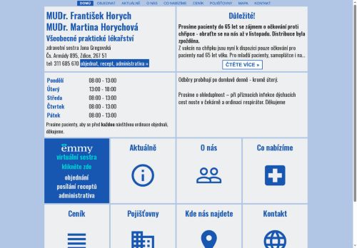 Zobrazit webové stránky Praktický lékař pro dospělé - MUDr. František Horych