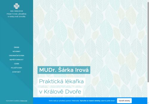 Zobrazit webové stránky Praktický lékař pro dospělé - MUDr. Šárka Irová