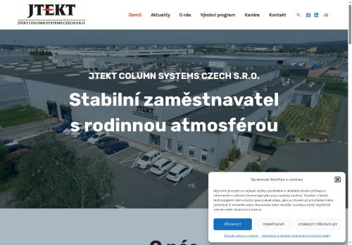 JTEKT COLUMN SYSTEMS CZECH s.r.o. nabízí práci na pozici Údržbář - elektrikář v obci Plzeň