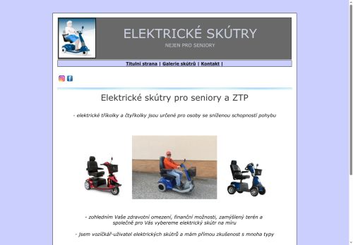 Zobrazit webové stránky Elektrické skútry pro seniory a ZTP
